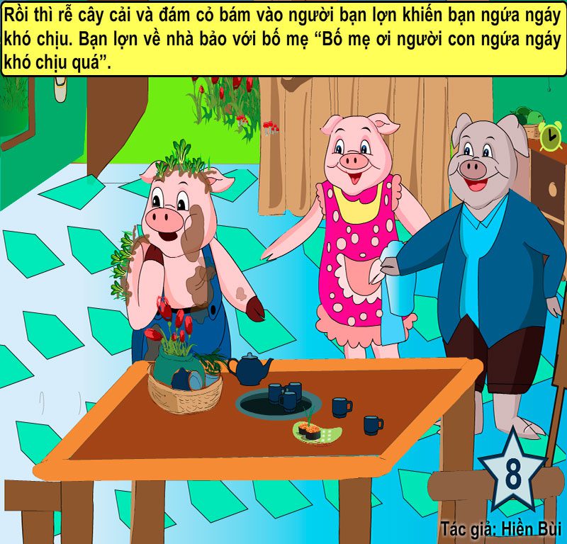Truyện tranh: Bạn Lợn Lười Tắm 9 truyen tranh ban lon luoi tam 10