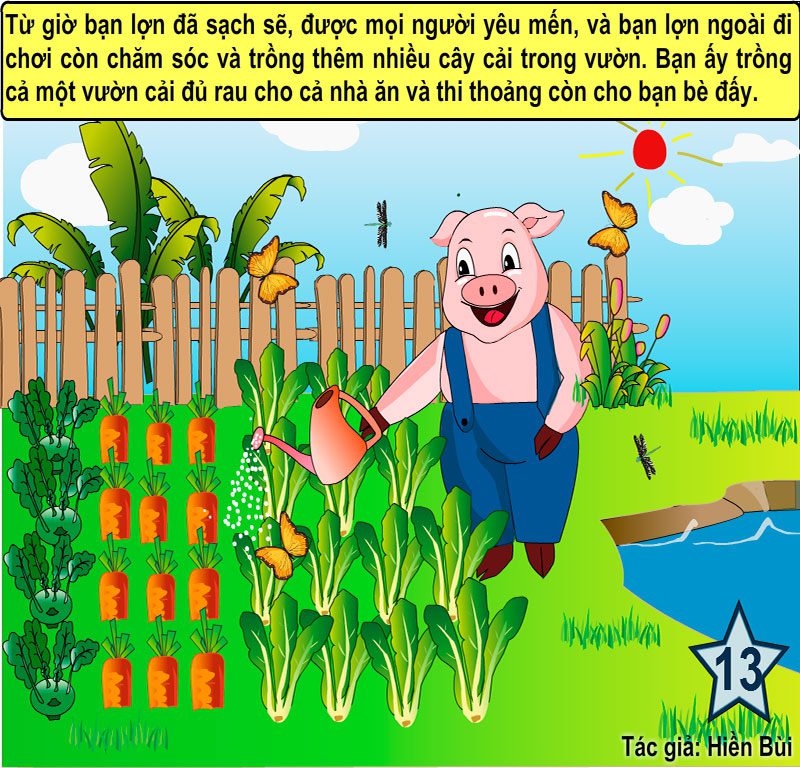 Truyện tranh: Bạn Lợn Lười Tắm 13 truyen tranh ban lon luoi tam 11