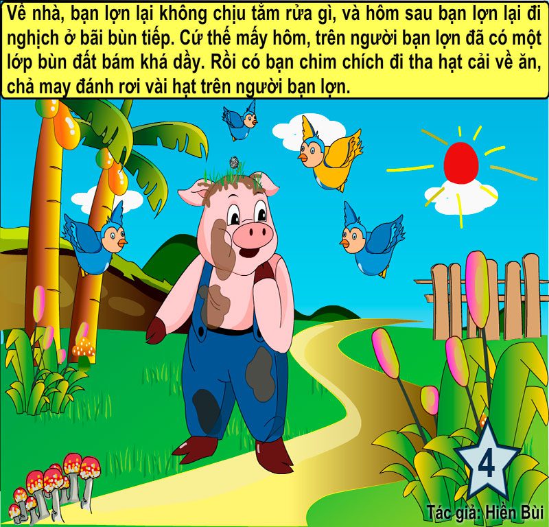 Truyện tranh: Bạn Lợn Lười Tắm 5 truyen tranh ban lon luoi tam 13