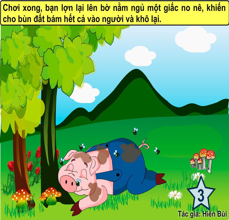 Truyện tranh: Bạn Lợn Lười Tắm 4 truyen tranh ban lon luoi tam 2