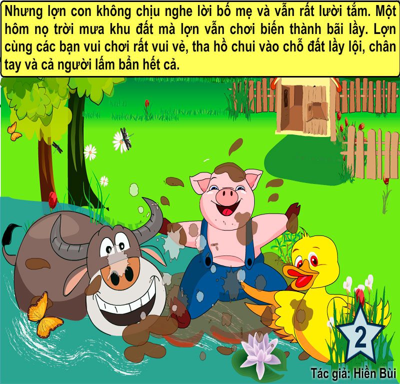 Truyện tranh: Bạn Lợn Lười Tắm 3 truyen tranh ban lon luoi tam 4