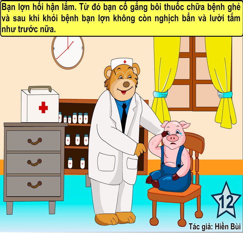Truyện tranh: Bạn Lợn Lười Tắm 12 truyen tranh ban lon luoi tam 6